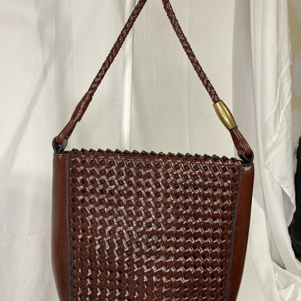 Liz Claiborne Dark Brown Woven Shoulder Bag